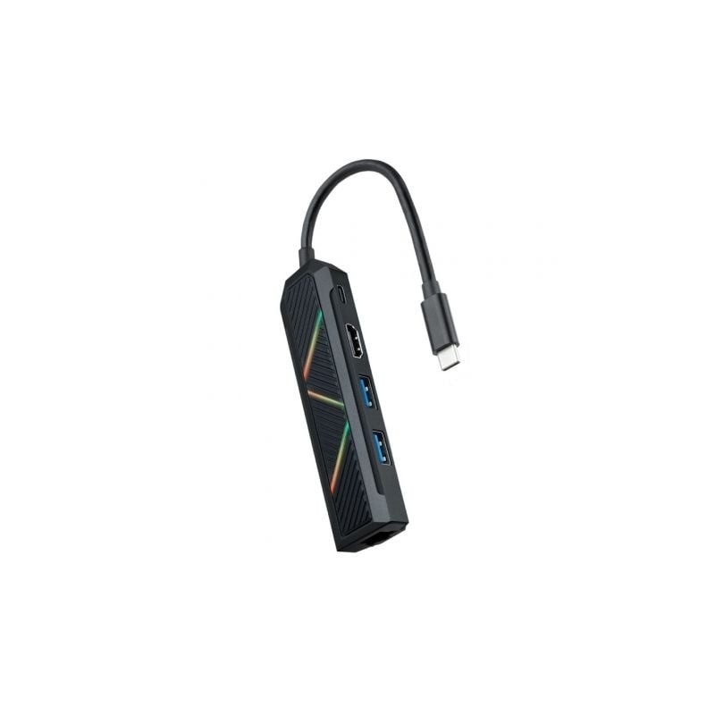 Docking USB Tipo-C Nanocable 10.16.0501- 2xUSB- 1xUSB Tipo-C PD- 1xHDMI- 1xRJ45- Negro