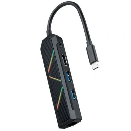 Docking USB Tipo-C Nanocable 10.16.0501- 2xUSB- 1xUSB Tipo-C PD- 1xHDMI- 1xRJ45- Negro