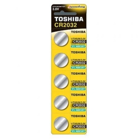 Pack de 5 Pilas de Botón Toshiba CR2032- 3V