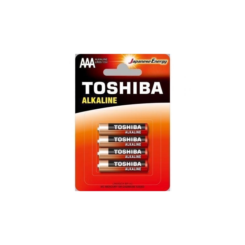 Pack de 4 Pilas AAA Toshiba Alkaline LR03- 1.5V- Alcalinas