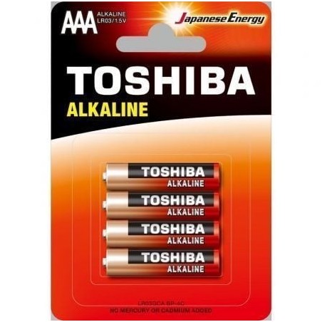 Pack de 4 Pilas AAA Toshiba Alkaline LR03- 1.5V- Alcalinas