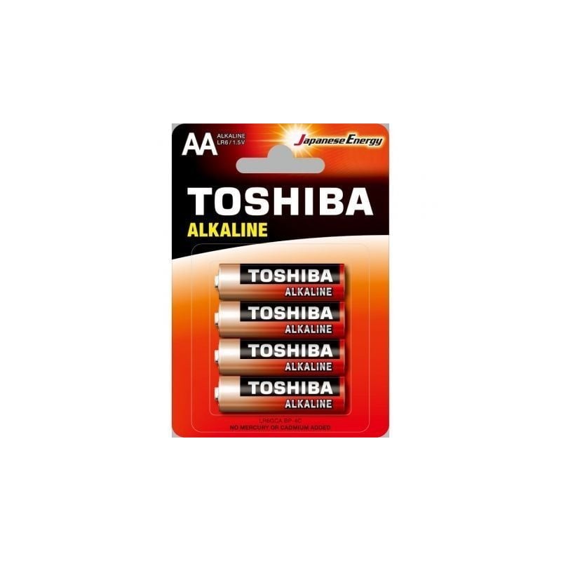 Pack de 4 Pilas AA Toshiba Alkaline LR6- 1.5V- Alcalinas