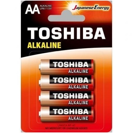 Pack de 4 Pilas AA Toshiba Alkaline LR6- 1.5V- Alcalinas