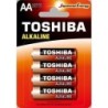 Pack de 4 Pilas AA Toshiba Alkaline LR6- 1.5V- Alcalinas