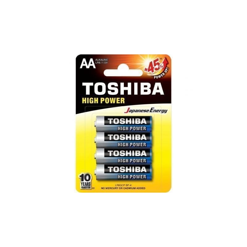 Pack de 4 Pilas AA Toshiba High Power LR6- 1.5V- Alcalinas