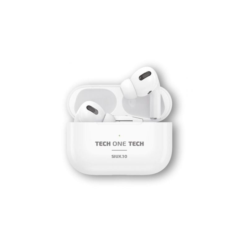 Auriculares Bluetooth Tech One Tech SIUX.10 TEC1410- con estuche de carga- Autonomía 5h- Blancos