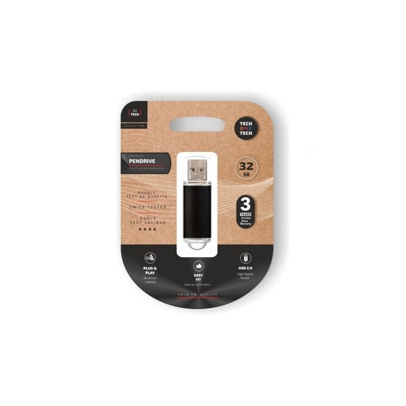 Pendrive 32GB Tech One Tech Basic USB 2.0- Negro