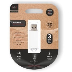 Pendrive 32GB Tech One Tech Basic USB 2.0- Blanco