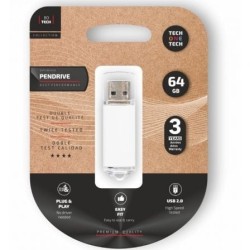 Pendrive 64GB Tech One Tech Basic USB 2.0- Blanco