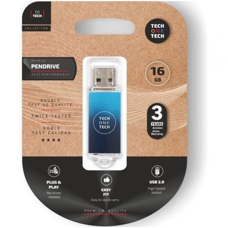 Pendrive 16GB Tech One Tech Be Deep USB 2.0- Azul Degradado