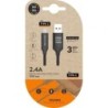 Cable USB 2.0 Tipo-C Tech One Tech TEC2003- USB Tipo-C Macho - USB Macho- 1m- Negro