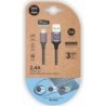 Cable USB 2.0 Tech One Tech TEC2022- USB Macho - Lightning Macho- 2m- Gris