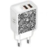 Cargador de Pared Tech One Tech Art-Deco TEC2510- 2xUSB- 2.4A- Blanco