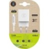 Cargador de Pared Tech One Tech TEC2401- 2xUSB + Cable Micro USB- 2.4A- Blanco