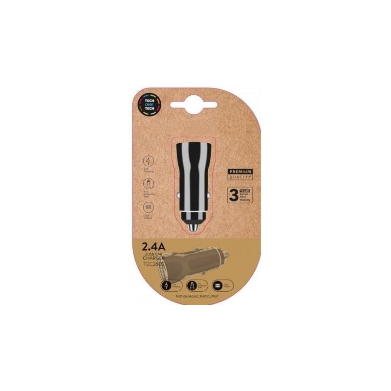 Cargador de Coche Tech One Tech TEC2802- 2xUSB- 2.4A