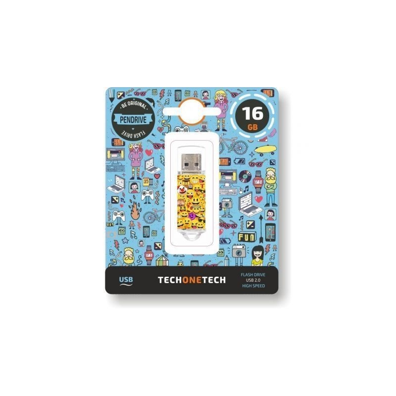 Pendrive 16GB Tech One Tech Emojis USB 2.0