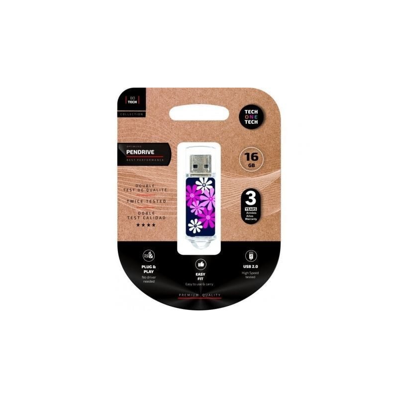 Pendrive 16GB Tech One Tech Flower Power USB 2.0