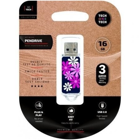 Pendrive 16GB Tech One Tech Flower Power USB 2.0