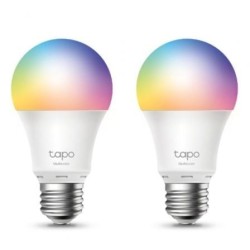 Bombilla Inteligente TP-Link Tapo L530E- Casquillo E27 - 8.7W- 806 Lúmenes- 2500 - 6500K- Pack 2