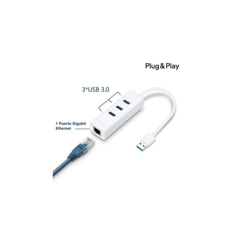 Hub USB 3.0 TP-Link UE330- 3xUSB- 1xRJ45- Blanco