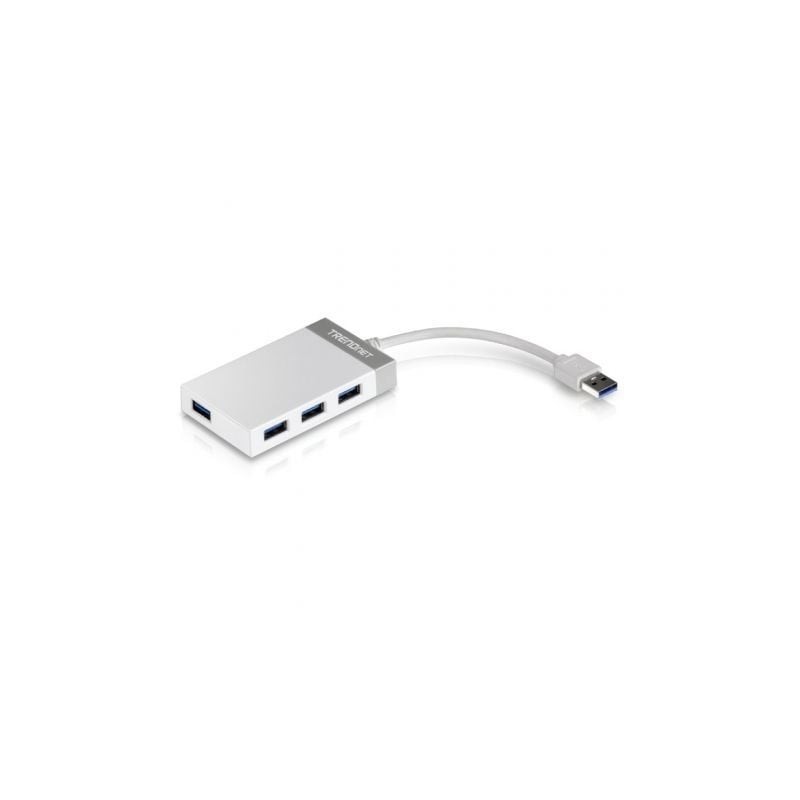 Hub USB 3.0 Trendnet TU3-H4E- 4xUSB- Blanco y Gris