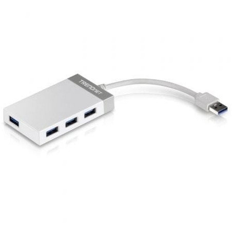 Hub USB 3.0 Trendnet TU3-H4E- 4xUSB- Blanco y Gris