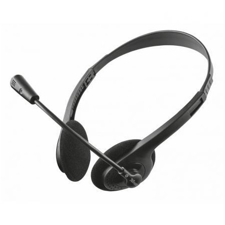 Auriculares Trust Primo Chat- con Micrófono- Jack 3.5- Negros