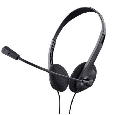 Auriculares Trust Chat Headset 24659- con Micrófono- Jack 3.5- Negros