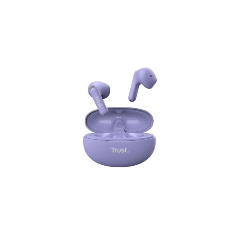 Auriculares Bluetooth Trust Yavi ENC con estuche de carga- Morados