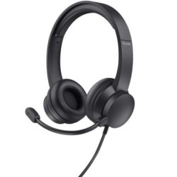 Auriculares Trust HS-150- con Micrófono- Jack 3.5- Negros