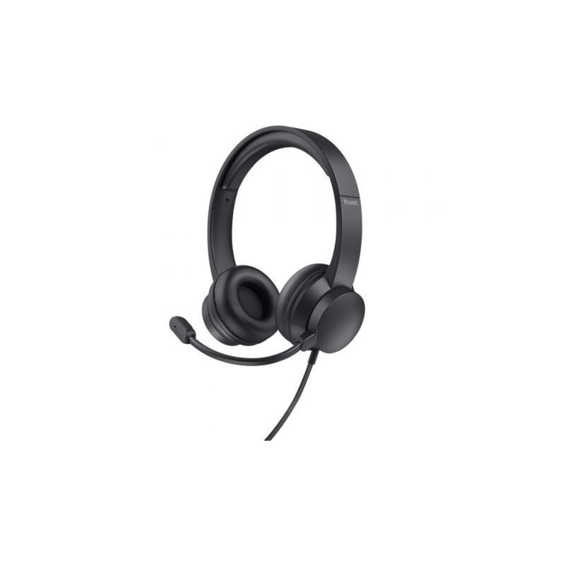 Auriculares Trust HS-150- con Micrófono- Jack 3.5- Negros