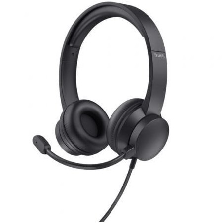 Auriculares Trust HS-150- con Micrófono- Jack 3.5- Negros