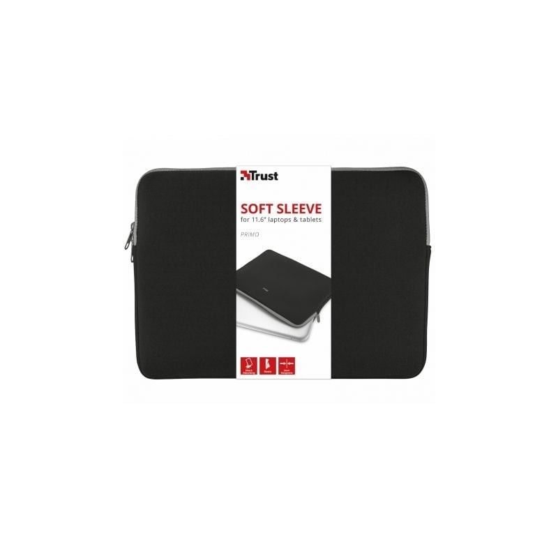 Funda Trust Primo Soft Sleeve para Portátiles- Tablets hasta 11.6'- Negra