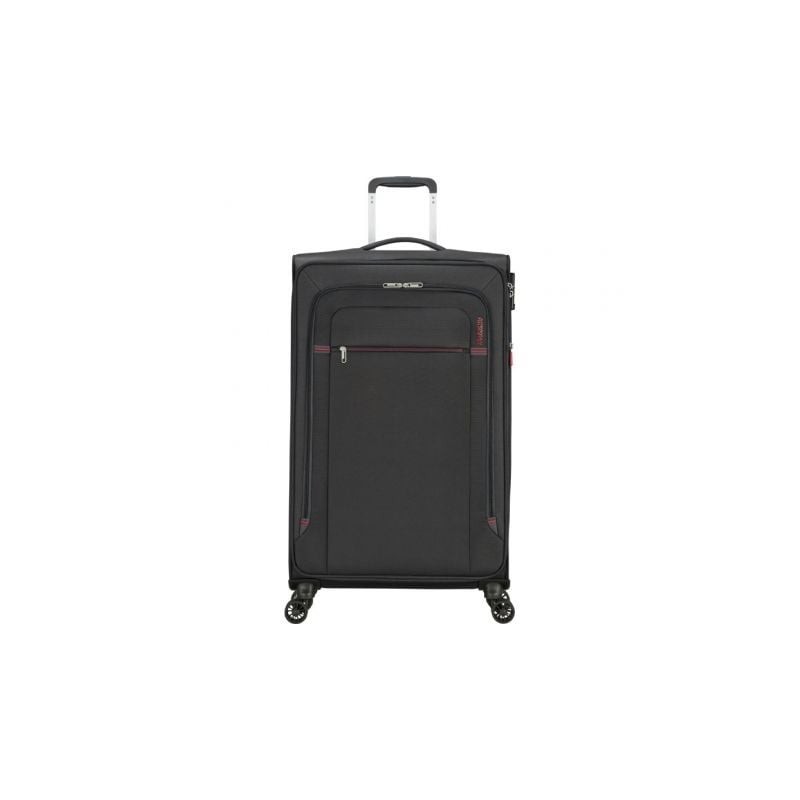 Maleta Mediana American Tourister Crosstrack Spinner Expansible 79cm- 79x46.5x30.5cm- 4 Ruedas- Gris y Rojo