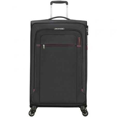 Maleta Mediana American Tourister Crosstrack Spinner Expansible 79cm- 79x46.5x30.5cm- 4 Ruedas- Gris y Rojo