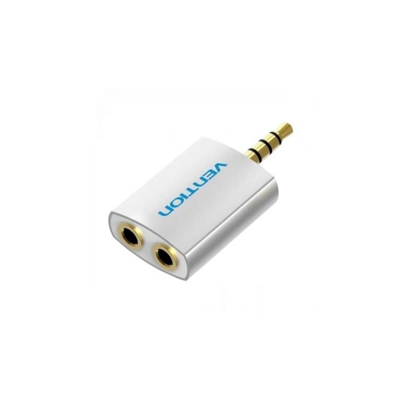 Adaptador Audio Vention BDAW0- Jack 3.5 Macho - 2x Jack 3.5 Hembra- Blanco