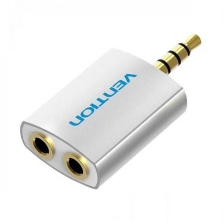 Adaptador Audio Vention BDAW0- Jack 3.5 Macho - 2x Jack 3.5 Hembra- Blanco