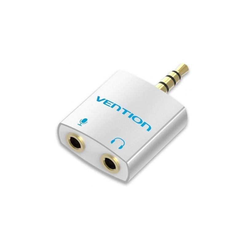Adaptador Audio Vention BDBW0- Jack 3.5 Macho - 2x Jack 3.5 Hembra- Blanco