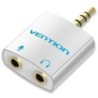 Adaptador Audio Vention BDBW0- Jack 3.5 Macho - 2x Jack 3.5 Hembra- Blanco