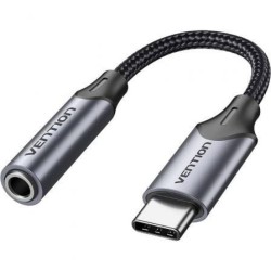 Adaptador Audio Vention BGMHA- Jack 3.5 Hembra - USB Tipo-C Macho- 10cm- Gris