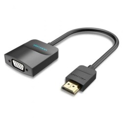Conversor Vention 42161 HDMI Macho - VGA Hembra - Jack 3.5 Hembra- 15cm- Negro