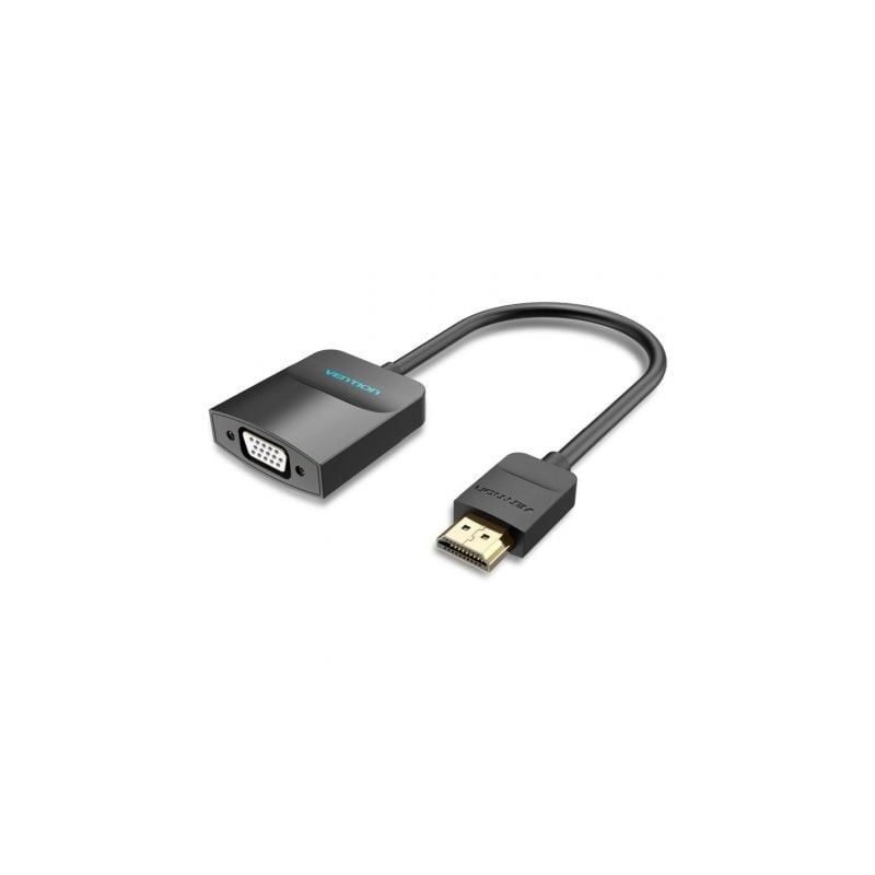 Conversor Vention 42161 HDMI Macho - VGA Hembra - Jack 3.5 Hembra- 15cm- Negro