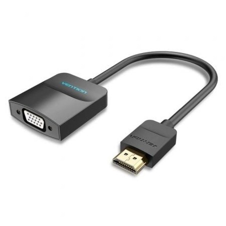 Conversor Vention 42161 HDMI Macho - VGA Hembra - Jack 3.5 Hembra- 15cm- Negro