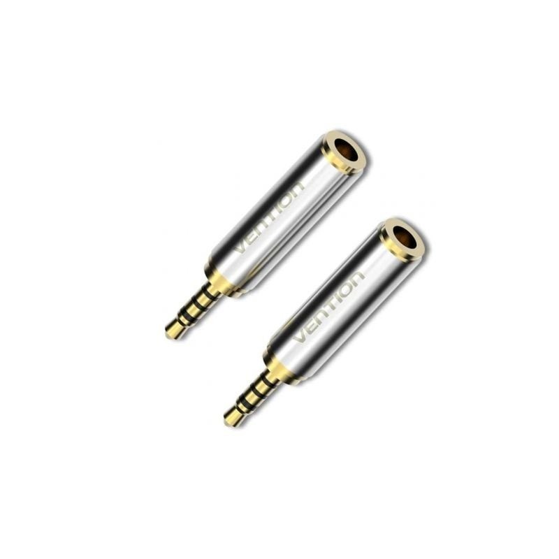 Adaptador Jack Vention VAB-S02- Jack 2.5 Macho - Jack 3.5 Hembra- Plata