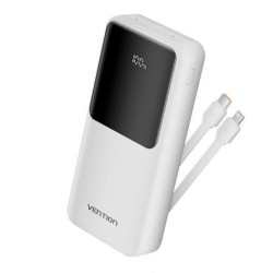 Powerbank 20000mAh Vention FHPW0- 22.5W- Blanca- Incluye Cable USB TIpo-C y Lightning