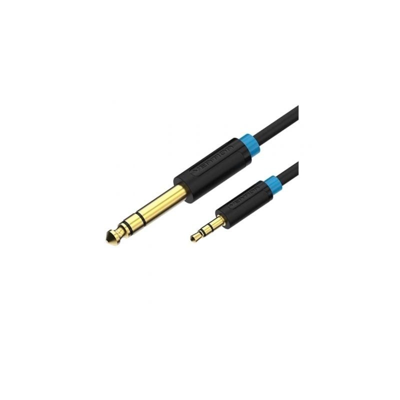 Cable Estéreo Vention BABBH- Jack 6.5 Macho - Jack 3.5 Macho- 2m- Negro