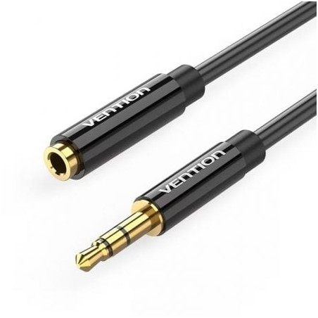 Cable Estéreo Vention BBZBD- Jack 3.5 Macho - Jack 3.5 Hembra- 50cm- Negro