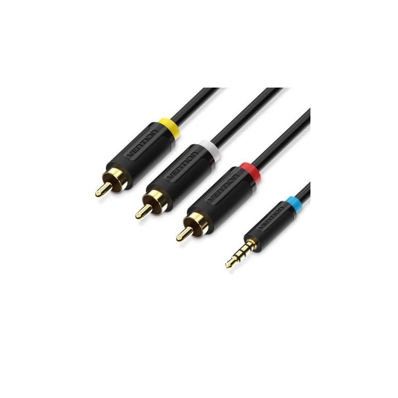 Cable Estéreo Vention BCCBG- Jack 2.5 Macho - 3x RCA Macho- 1.5m- Negro