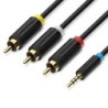 Cable Estéreo Vention BCCBG- Jack 2.5 Macho - 3x RCA Macho- 1.5m- Negro