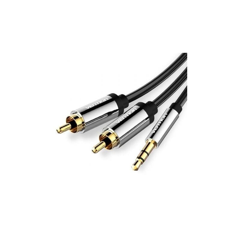 Cable Estéreo Vention BCFBH- Jack 3.5 Macho - 2x RCA Macho- 2m- Negro